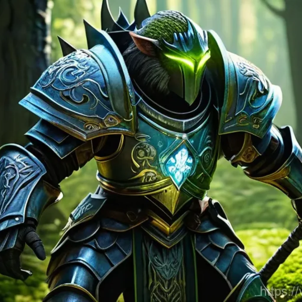 아이온 키나 효율적 수급법 - **Efficient Monster Grinding:** "An Aion character, a formidable male Warrior, clad in ornate ye...