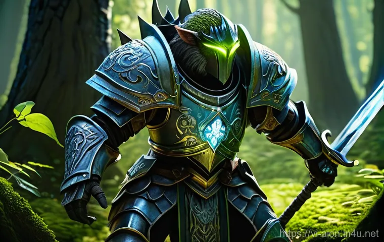 아이온 키나 효율적 수급법 - **Efficient Monster Grinding:** "An Aion character, a formidable male Warrior, clad in ornate ye...