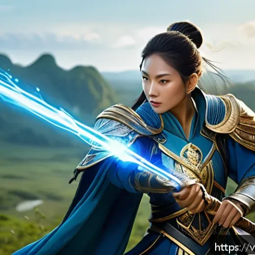 Home 30 아이온 세력 선택 기준 - A dynamic battle scene featuring an Elyos mage character clad in elegant, ornate light armor with gl...
